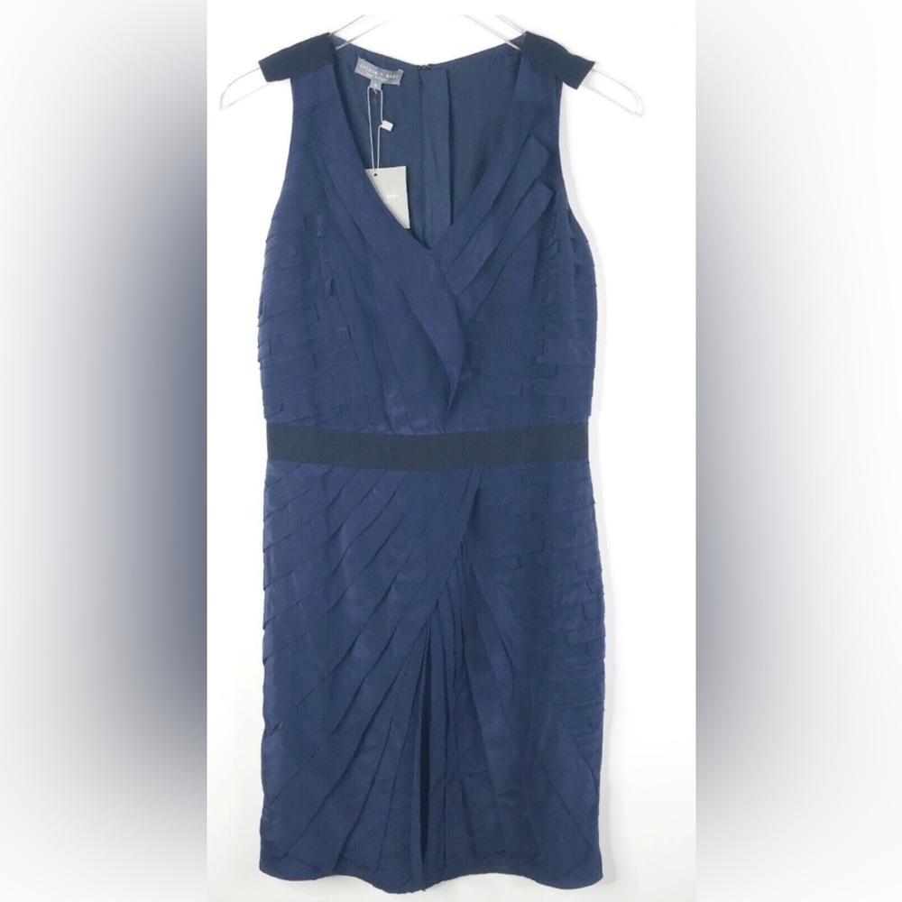 NEW WITH TAGS Sachin & Babi pleated navy cocktail dress
